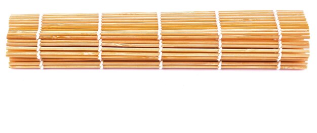 Premium Photo  Sushi bamboo rolling mat isolated on white background