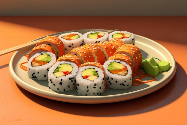 Sushi rolls food