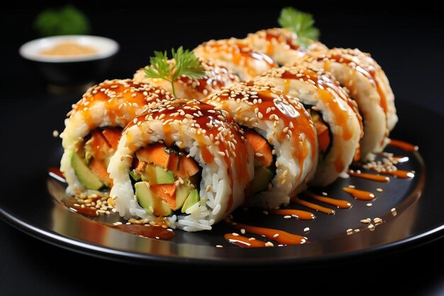 Sushi Rolls with Ponzu Sauce