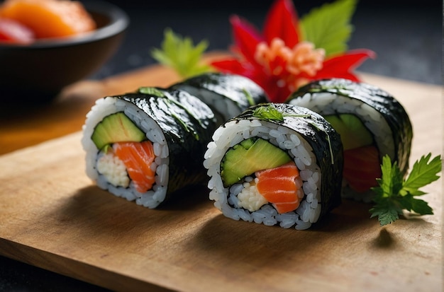 Sushi Rolls with Shiso Leaf Wrap