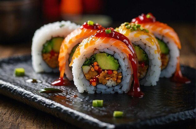 Sushi Rolls with Tobanjan Chili Paste