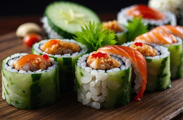 Sushi Rolls with Umeboshi Paste and Cucumber