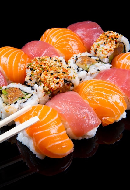 sushi and rolls