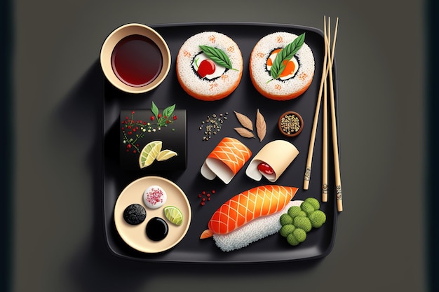 Суши-сет с блюдами японской кухни