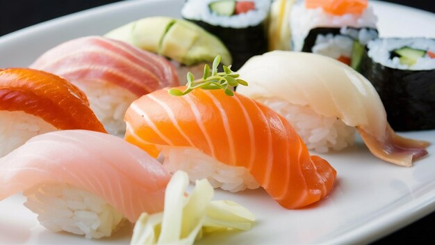 Sushi set met zalm en rijst