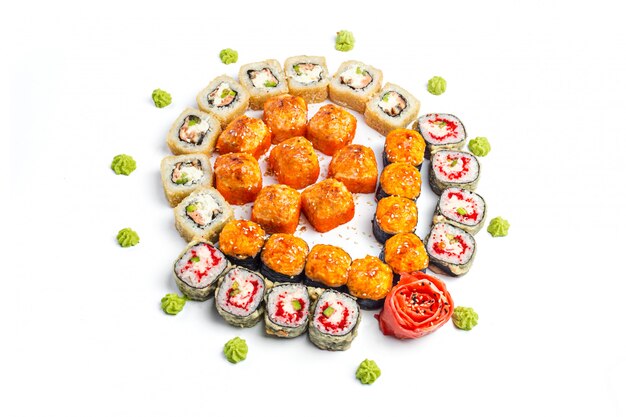 Sushi set on white 