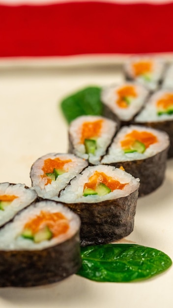 Sushi in the shape of a heart for Valentines Day