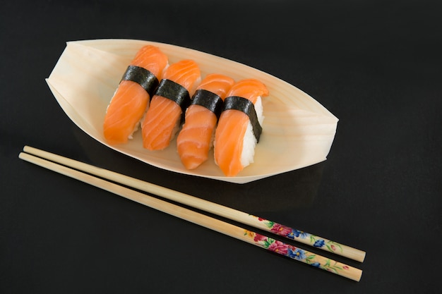 Sushi in tray