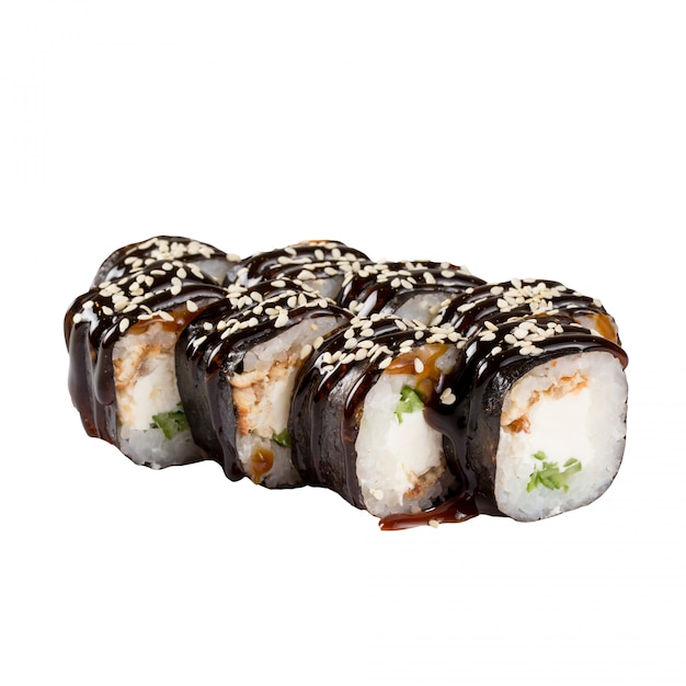 Sushi Vastgesteld close-up geïsoleerd