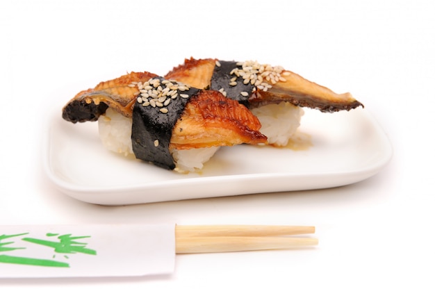 Sushi with eel