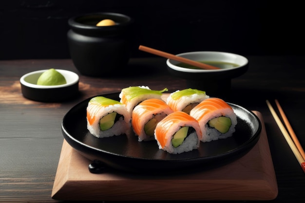 Sushibroodjes met rode vis Genereer Ai