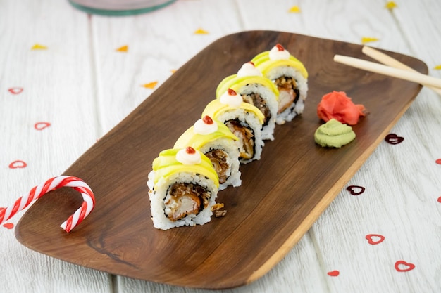 sushirol met wasabi