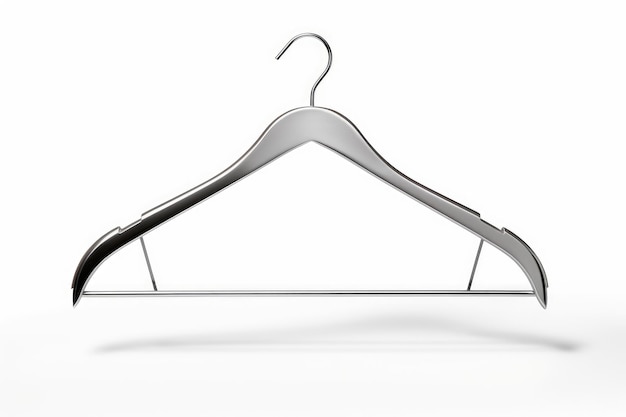 Suspended Serenity Een metalen hanger op een schoon wit doek op een heldere PNG of witte achtergrond