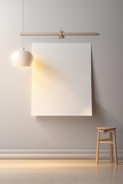 suspended white poster on a plain background a blank canvas for creativity