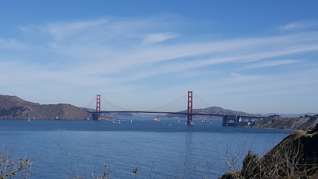 Suspension bridge over sea