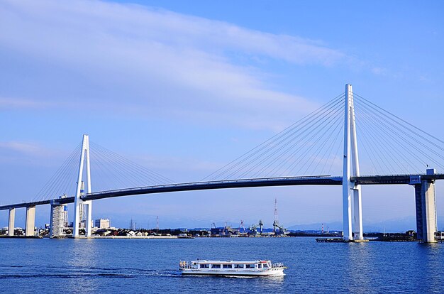 Suspension bridge over sea