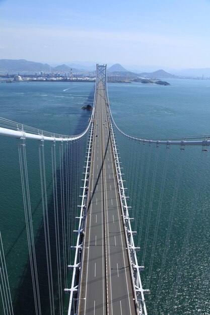 Suspension bridge over sea
