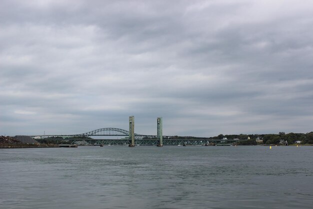 Suspension bridge over sea