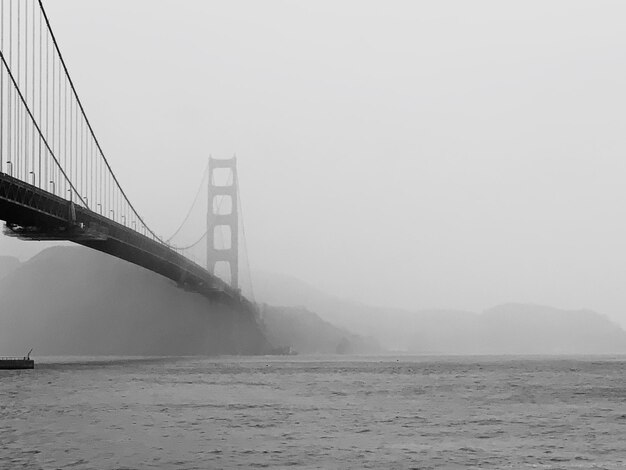 Suspension bridge over sea