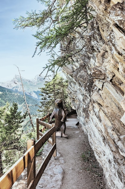 Suspension bridges in the swiss alps