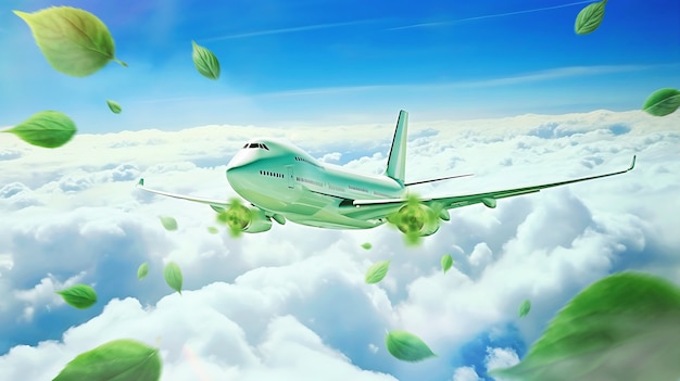 Sustainability aviation collage design