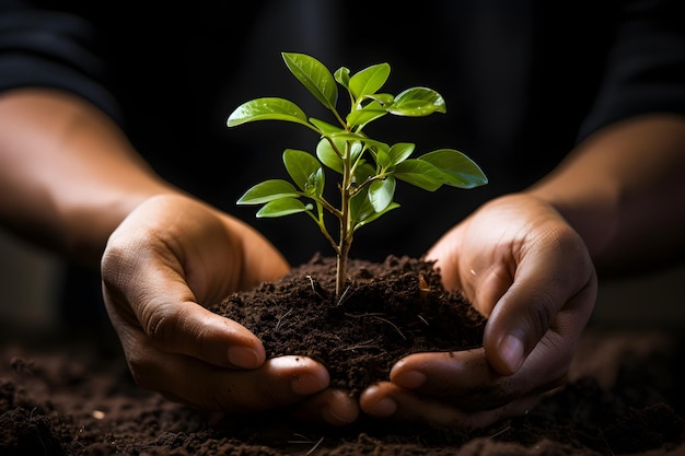Устойчивость и окружающая среда с помощью рук и растений