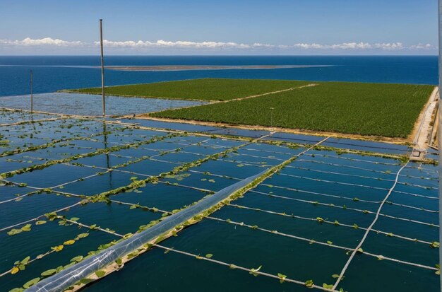 Foto azienda di acquacoltura sostenibile