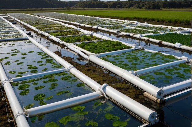 Foto azienda di acquacoltura sostenibile