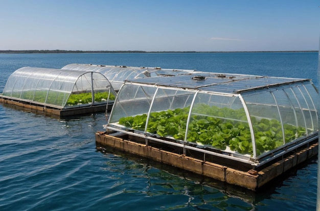 Foto azienda di acquacoltura sostenibile