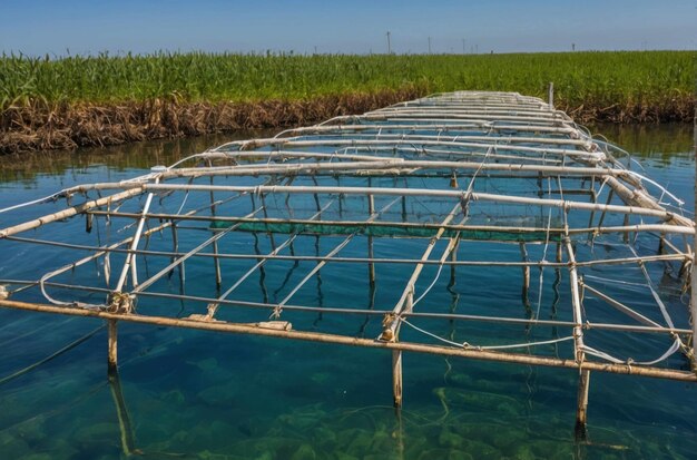 Foto azienda di acquacoltura sostenibile