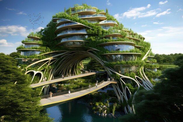 Sustainable architecture and building designs vision city