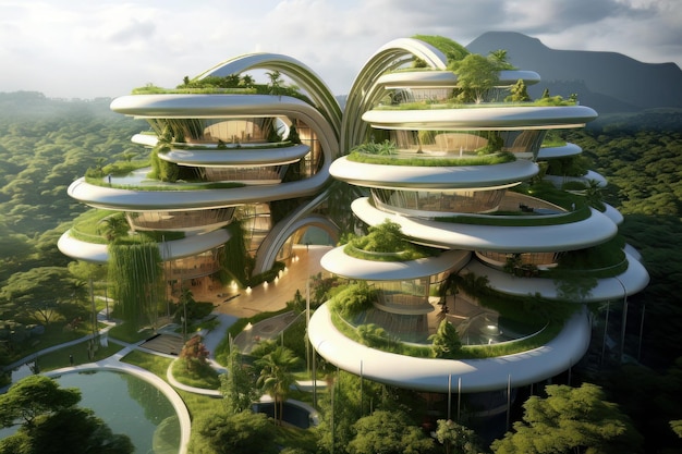 Sustainable architecture and building designs vision city