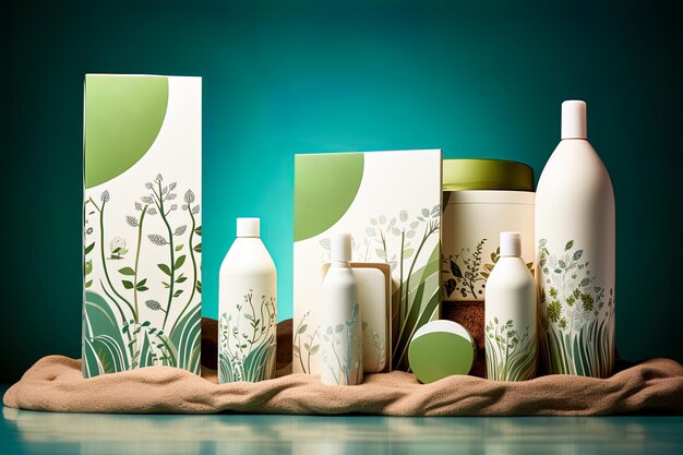 Photo sustainable branding mock up is represented with meticulous attention to detail on the packaging