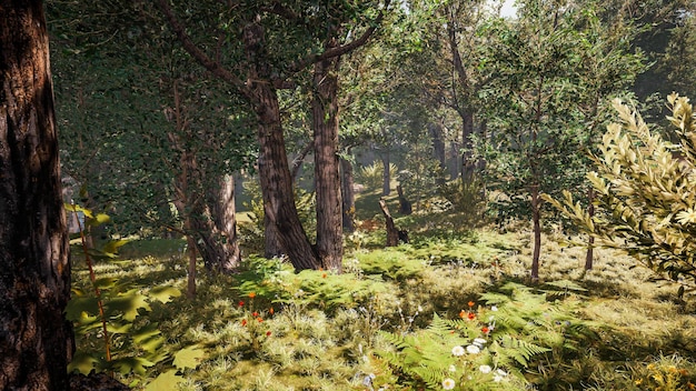 Sustainable environment and ecosystem protection 3d rendering of landscape