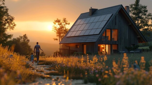 Sustainable Family Joy Near SolarPowered Home