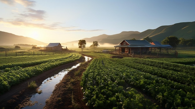 持続可能な農場の風景