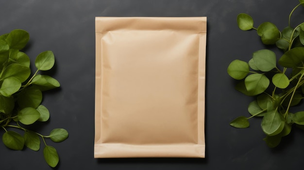 Foto modello di imballaggio sostenibile per l'imballaggio alimentare in un design semplice e pulito