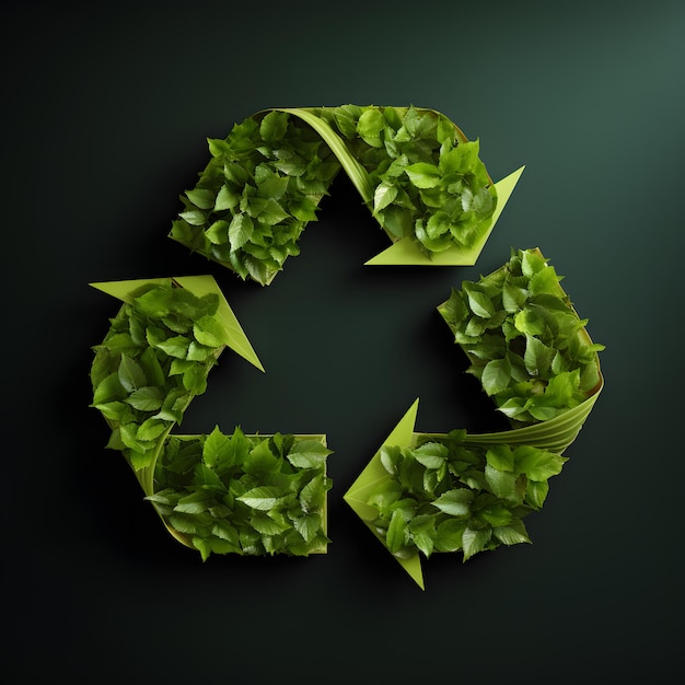 Sustainable Future Green Leaf Recycling Recycling Logo Concept