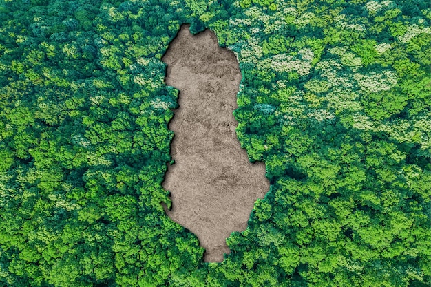 Habitat sostenibile mappa dell'albania, concetto di ambiente