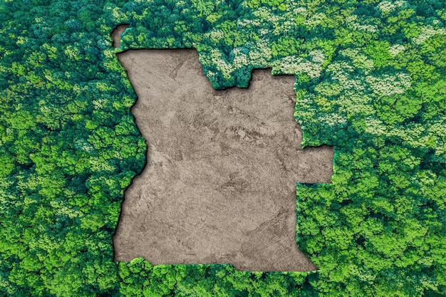 アンゴラの持続可能な生息地の地図、環境の概念