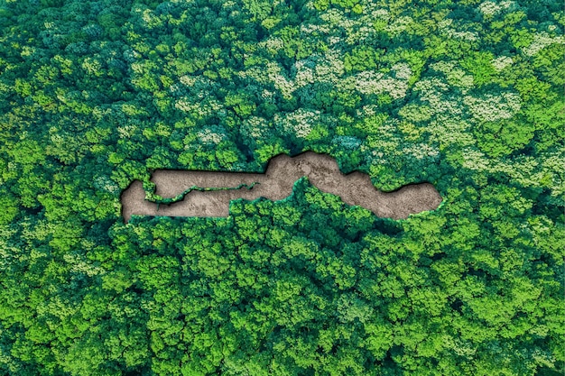 ガンビアの持続可能な生息地の地図、環境の概念