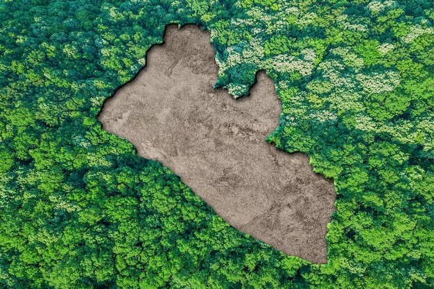 Sustainable habitat Map of Liberia, Environment concept