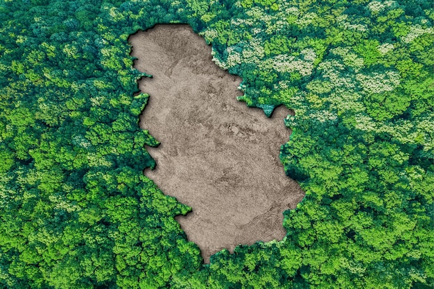 セルビアの持続可能な生息地の地図、環境コンセプト