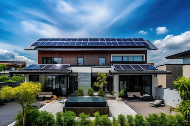 Sustainable Living Modern Asian House with Solar Panels