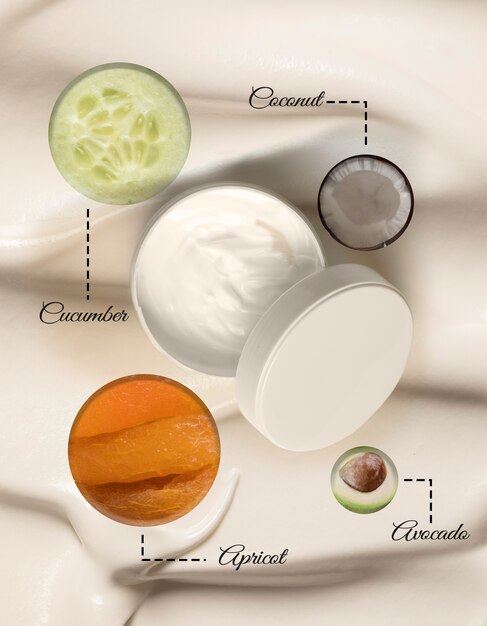 Sustainable natural skincare ingredients collage design