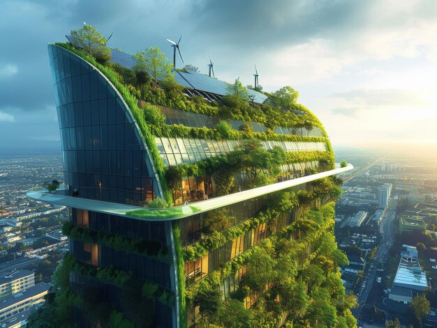 A sustainable office tower powered by renewable energy