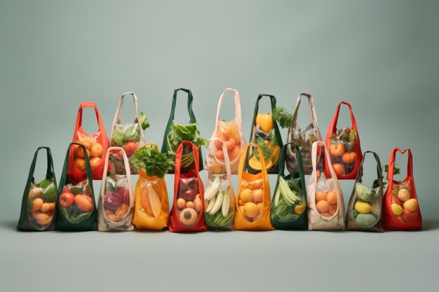 Sustainable Shopping Capturing the Essence of Reusable Bags and Fresh Food AR 32 Photo