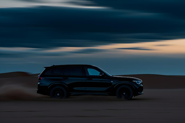 SUV auto in het dessert neurale netwerk ai gegenereerd