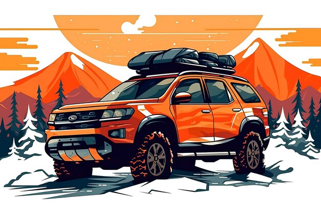 写真 suv 車のイラスト 交通イラスト 生成ai