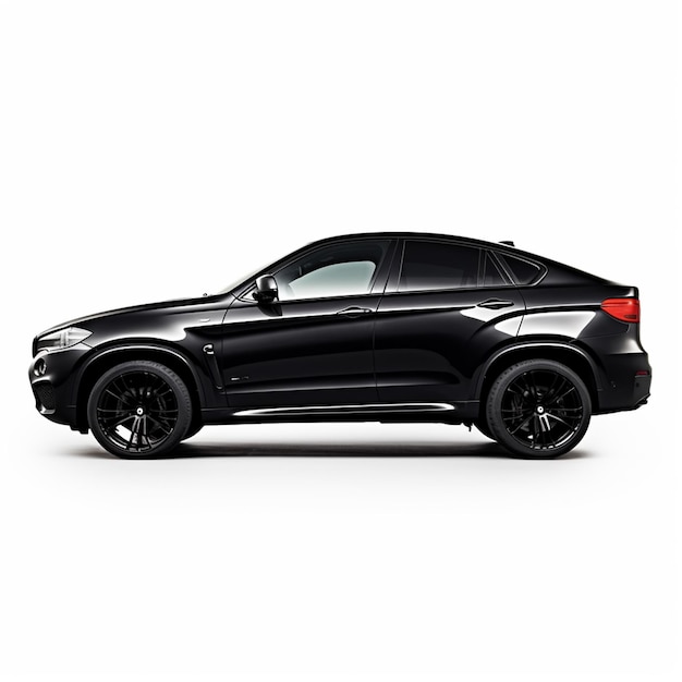 SUV sport luxe auto duur voertuig mat zwart op witte achtergrond